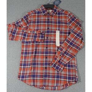 St Johns Bay Flannel Shirt Men Small Classic Fit Super Soft Chest Pocket